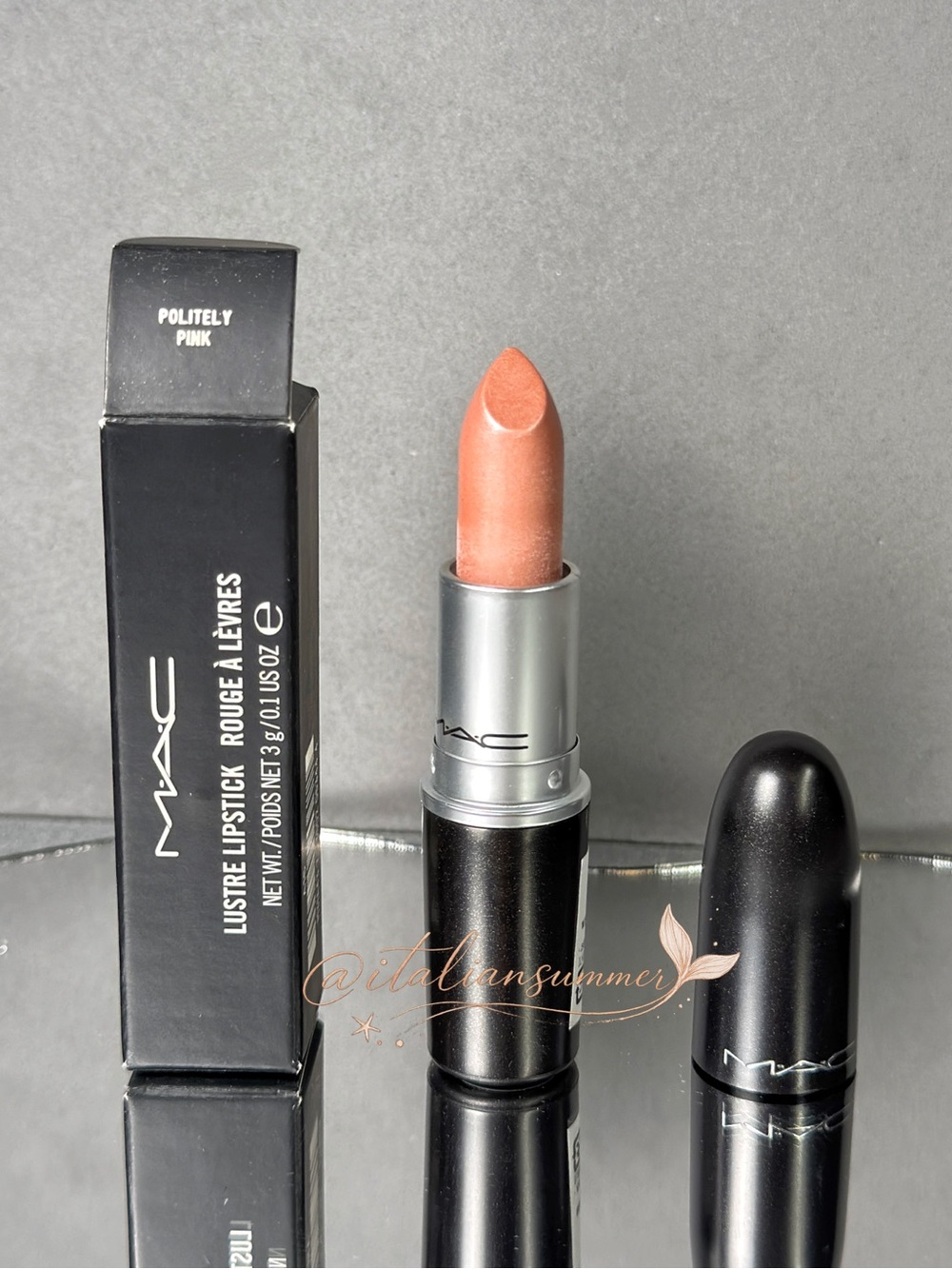 MAC Politely Pink Lustre Lipstick Discontinued BNIB Rare